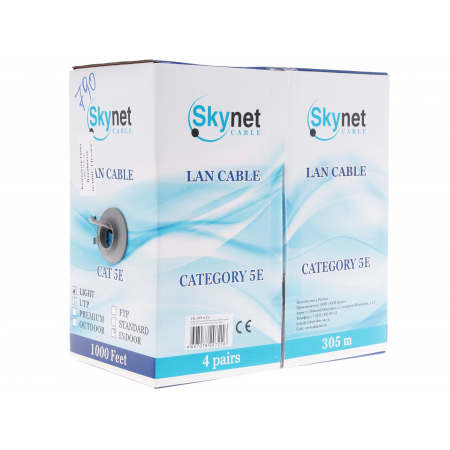 Сетевой кабель SkyNet Light CSL-UTP-4-CU серый