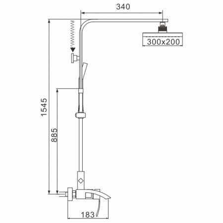 Душевая система Rose R1536F хром