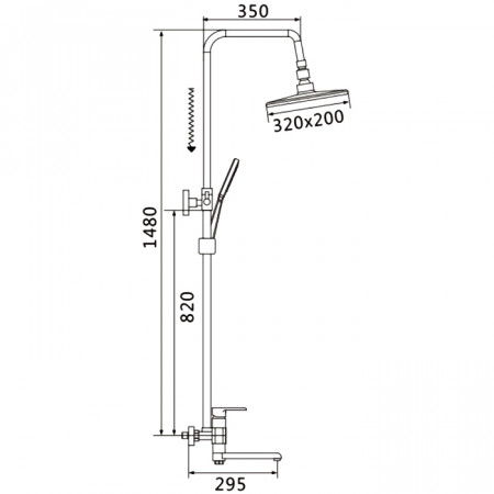 Душевая система Rose R2136F хром