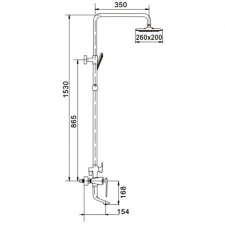 Душевая система Rose R1336 хром