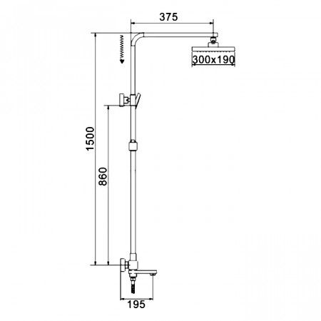 Душевая система Rose R1036H черный