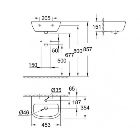 Раковина Grohe Mini 45 Bau Ceramic (39424000) белый