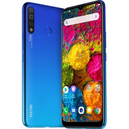 Смартфон Tecno Spark 4 (KC8) 3 ГБ/32 ГБ голубой (Vacation Blue)
