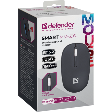 Мышь беспроводная Defender Smart MM-396 (52396) черный