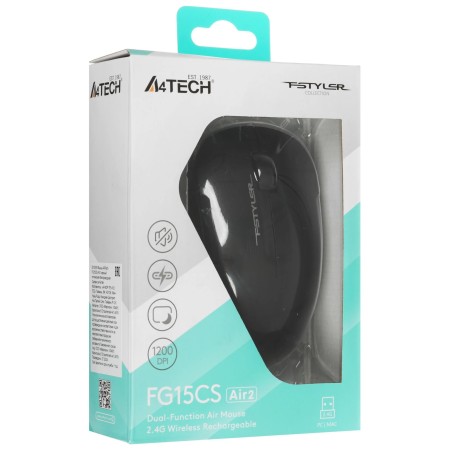 Мышь беспроводная A4Tech Fstyler FG15CS Air2 (FG15CSAIR 2 BLACK) черный