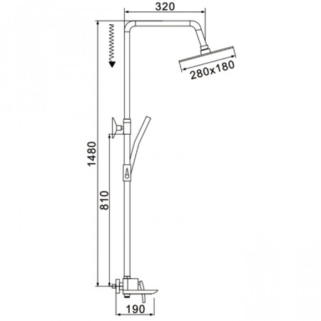 Душевая система Rose R2736H черный