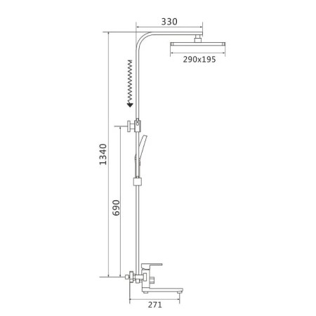 Душевая система Shevanik S7036T хромированный