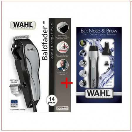 Машинка для стрижки волос Wahl Baldfader + Wahl Nose trimmer 20107.0460 + 05546-216 черный