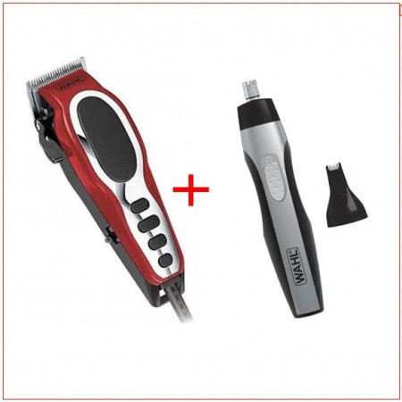 Машинка для стрижки волос Wahl Close Cut Pro + Wahl Nose trimmer 20105.0465 + 05546-216 красный