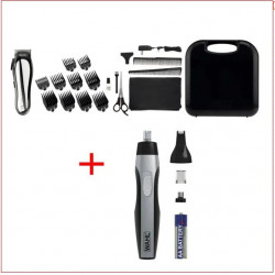 Машинка для стрижки волос Wahl Lithium-Ion Cordless + Wahl Nose trimmer 79600-3116 + 05546-216 серебро-черный