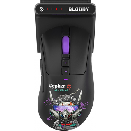 Мышь беспроводная + проводная A4Tech Bloody R73 Ultra Duo Cypher Ghost черный