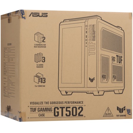 Корпус ASUS TUF GAMING GT502 HORIZON TG ARGB BLACK (90DC0090-B09010) черный