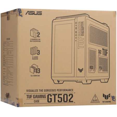 Корпус ASUS TUF GAMING GT502 HORIZON TG ARGB BLACK (90DC0090-B09010) черный