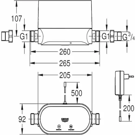 Каркас для контроллера воды Grohe Sense Guard 22500LN0 (22501000) белый