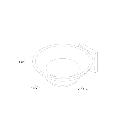 Мыльница стеклянная Grampus GR-2008 хром