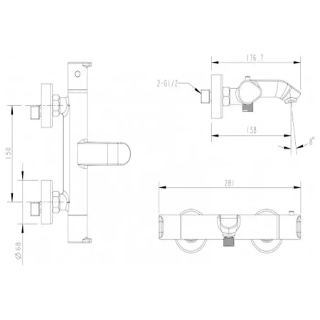 Термостат погружной Bravat F673114C-01A-RUS хром