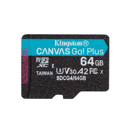 64 ГБ Карта памяти Kingston Canvas Go Plus microSDXC (SDCG4/64GBSP) черный