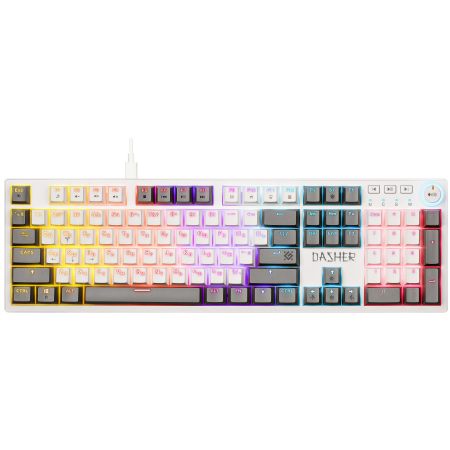 Клавиатура проводная Defender Dasher GK-472 (45472) белый-серый