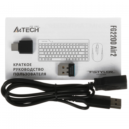Клавиатура + мышь беспроводная A4tech Fstyler (FG2200 Air 2 Black) черный
