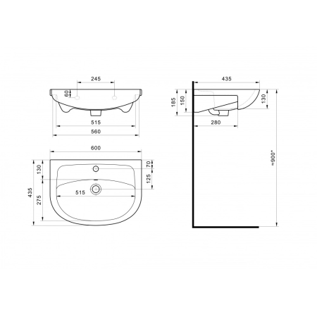 Раковина Santek Эллада 60 (1WH110198) белый