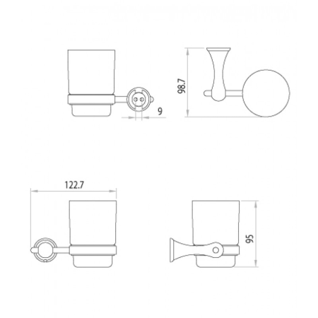Стакан для зубных щеток Lemark LM2136C белый