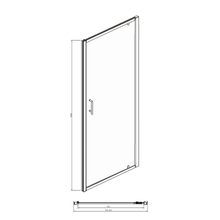 Душевое ограждение BRAVAT Drop (BD080.4110A) хром