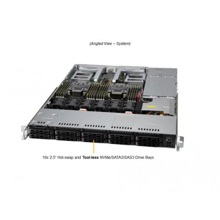 Сервер Supermicro SuperServer SYS‑120C‑TN10R серый