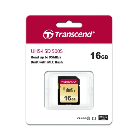 16 ГБ Карта памяти Transcend 500S SDHC (TS16GSDC500S) черный