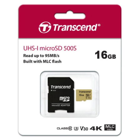 16 ГБ Карта памяти Transcend 500S SDHC (TS16GSDC500S) черный