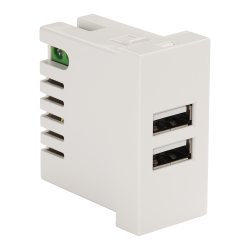 Кабельная розетка LANMASTER LAN-EZ45x22-2UAA/2.1-WH белый