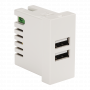 Кабельная розетка LANMASTER LAN-EZ45x22-2UAA/2.1-WH белый