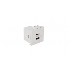 Кабельная розетка LANMASTER LAN-EZ45x22-2UCA/2.1-WH белый