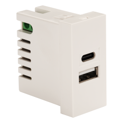 Кабельная розетка LANMASTER LAN-EZ45x22-2UCA/2.1-WH белый
