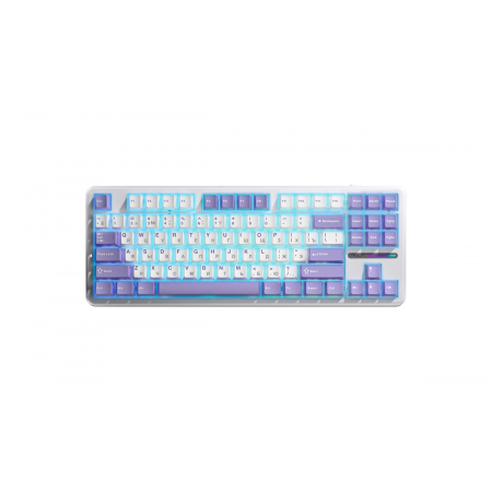 Клавиатура беспроводная + проводная Aula F87 (F87 G/W3 BWP) голубой/белый/фиолетовый