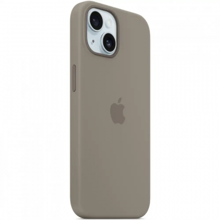 Чехол Apple Silicone Case (MT0Q3ZM/A) для Apple iPhone 15 коричневый