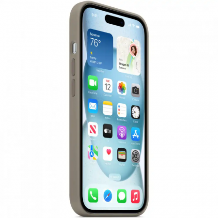 Чехол Apple Silicone Case (MT0Q3ZM/A) для Apple iPhone 15 коричневый