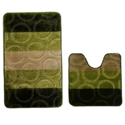 Коврик для ванной Аквалиния Полоска круги (4680018349771) зеленый Коврик для ванной Аквалиния Полоска круги (4680018349771) зеленый