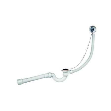 Сифон слив-перелив для ванны Ани пласт 391111 белый