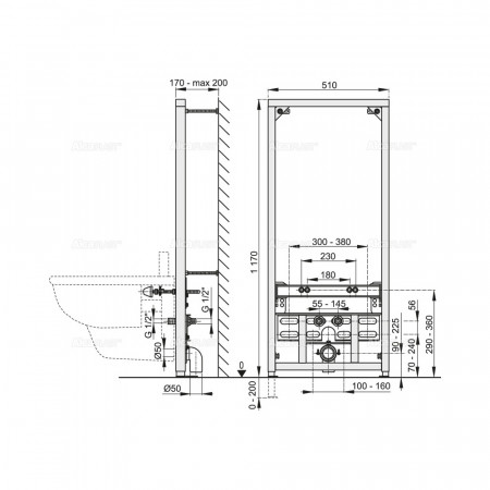 Инсталляция для биде Alcaplast A105/1120 черный
