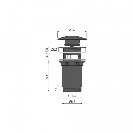 Донный клапан Alcaplast A392BLACK черный
