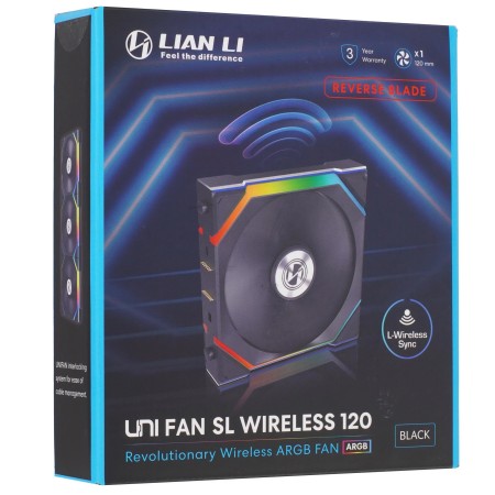 Вентилятор для корпуса Lian Li UNI FAN SL WIRELESS REVERSE 120 1x120mm (G99.12RSL1W1B.00) черный