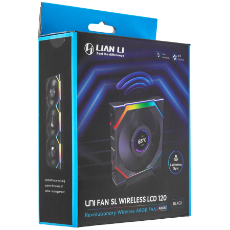 Вентилятор для корпуса Lian Li UNI FAN SL WIRELESS LCD 120mm (G99.12SLLCD1W1B.00) Черный