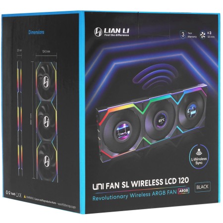 Вентилятор для корпуса Lian Li UNI FAN SL WIRELESS LCD 120mm (G99.12RSLLCD1W1B.00) черный