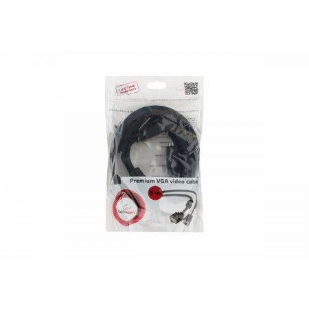 Кабель Cablexpert Premium (CC-PPVGA-5M-B VGA) 15M/15M, 5.0м, черный