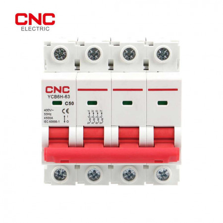 Автоматический выключатель CNC ELECTRIC YCB6-63H 4P C (CNC-A000268) 10A белый