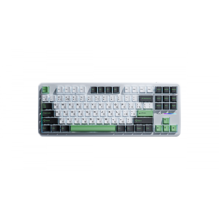 Клавиатура беспроводная + проводная Aula F87 (F87 G/W3 WBG) белый/черный/зеленый