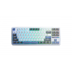 Клавиатура беспроводная + проводная Aula F87 (F87 G/W3 WGB) белый/серый/голубой