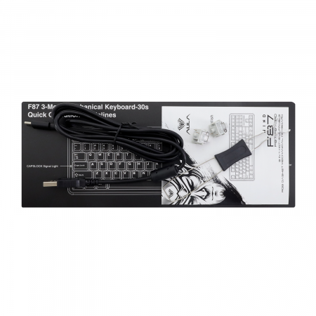 Клавиатура беспроводная + проводная Aula F87 (F87 G/W3 BDO) черный/тёмно-синий/оранжевый