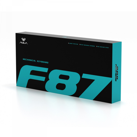 Клавиатура беспроводная + проводная Aula F87 (F87 G/W3 BDO) черный/тёмно-синий/оранжевый