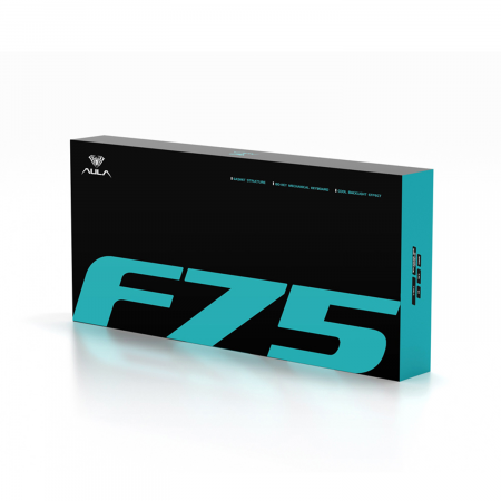 Клавиатура беспроводная + проводная Aula F75 (F75 I/V BWP) голубой/белый/фиолетовый